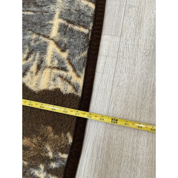 Vintage Revert Deer Elk Acrylic Blanket Hunting Brown Reversible 79" x 53 3/4" - Picture 3 of 3